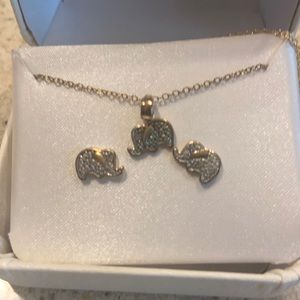 Elephant necklace and earring